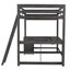 Lit mezzanine double en brun antique avec bureau en forme de U et options de tiroirs abondantes - cadre en bois stable offrant de nombreux choix de rangement-1533509394-1533509392