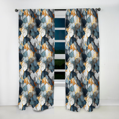 Motif de marbre Urban Oasis - Rideau de marbre abstrait - Rideau de marbre obscurcissant - 1 panneaux