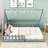 Full Wood House Bed Frame with Built-In Window, LED Light String and Fence-260515603