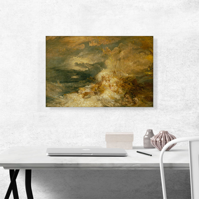 " Disaster At Sea 1838 " by J. M. W. Turner Painting Print, 18" H x 26" W x 1.5" D