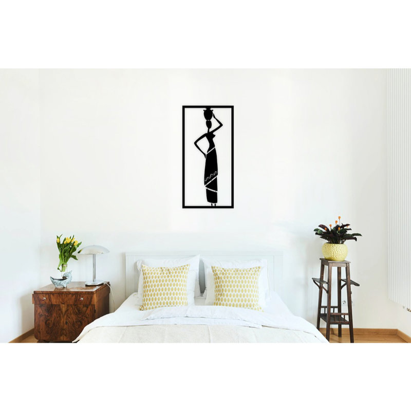 Elegant Decorative Metal Wall Accessory, Black, 13.8 x 27.6 inches | 100% Metal Construction, Thickness: 0.08 inches | Perfect for Home Decor, Modern Aesthetic & Unique Wall Art, Durable and Stylish Design