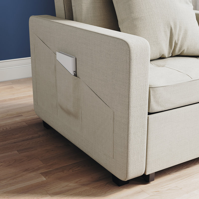 Niama Upholstered Accent Chairs Bed, Cream Fireproof Sponge
