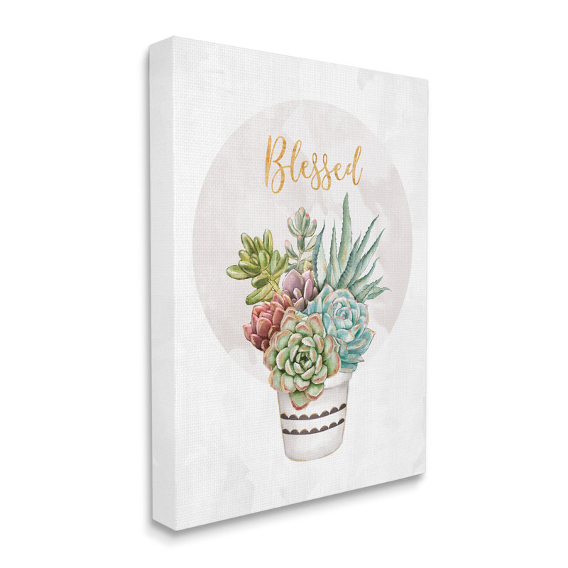 Bouquet de plantes grasses «Blessed Sentiments Chic», Toile tendue, H 48 po x l 36 po