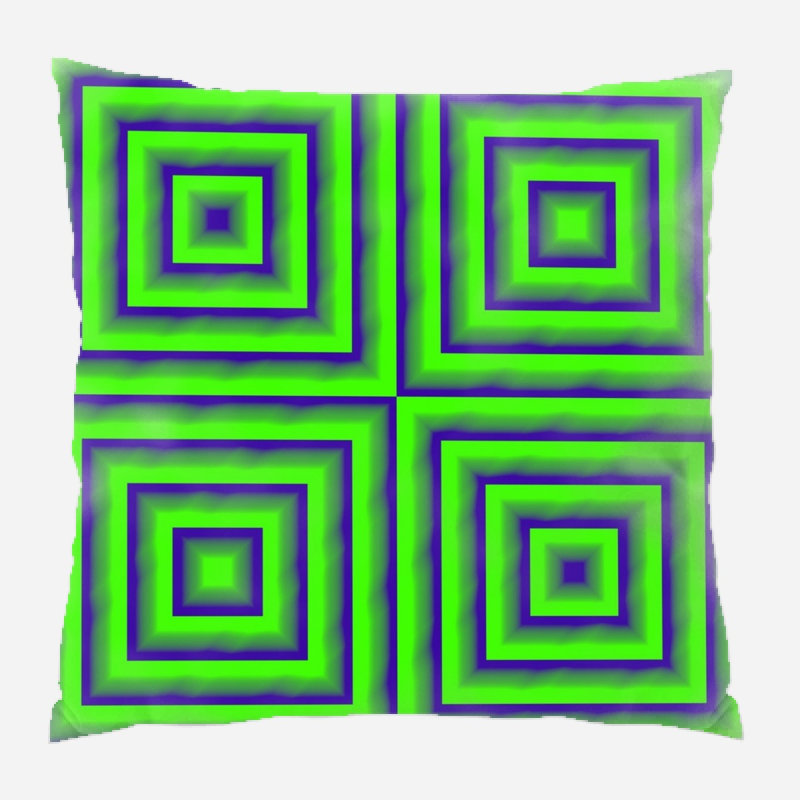 Coussin décoratif à motif, Vert géométrique