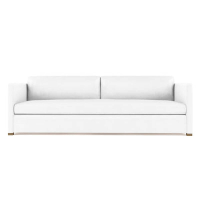 Canapé Madison, H 33 po x l 72 po x P 38 po, Naturel, Cuir rétro blanc