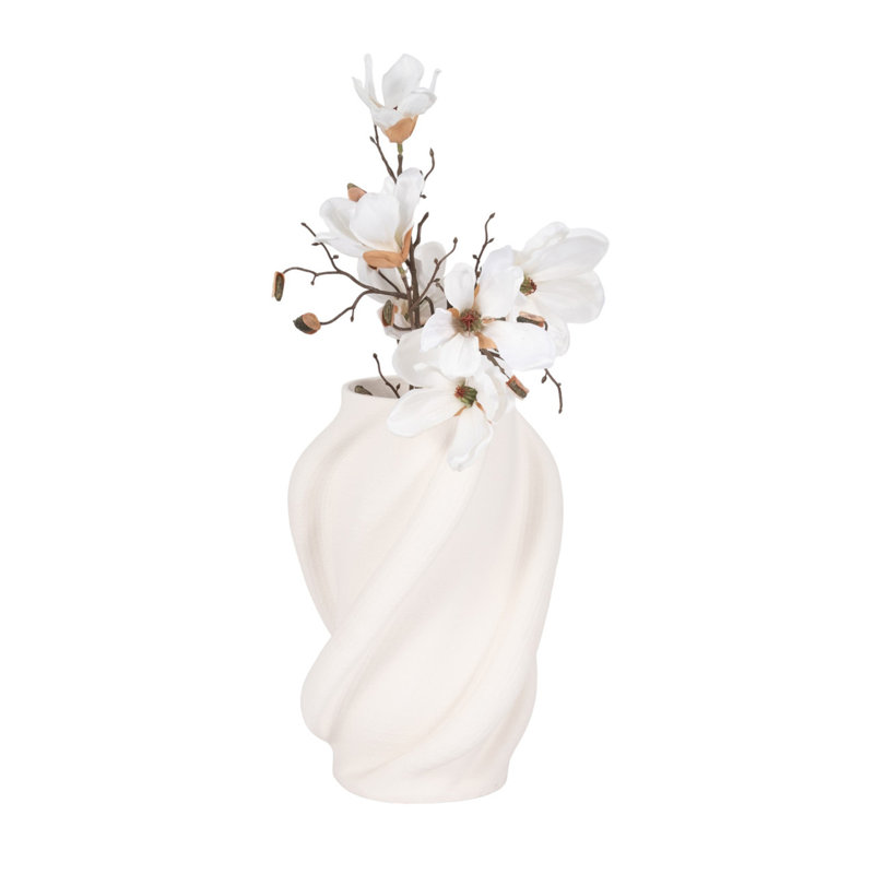 Murano 3D 12" White Vase