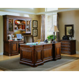 Brookhaven Three Piece Rectangular Writing Desk Office Set with Chair