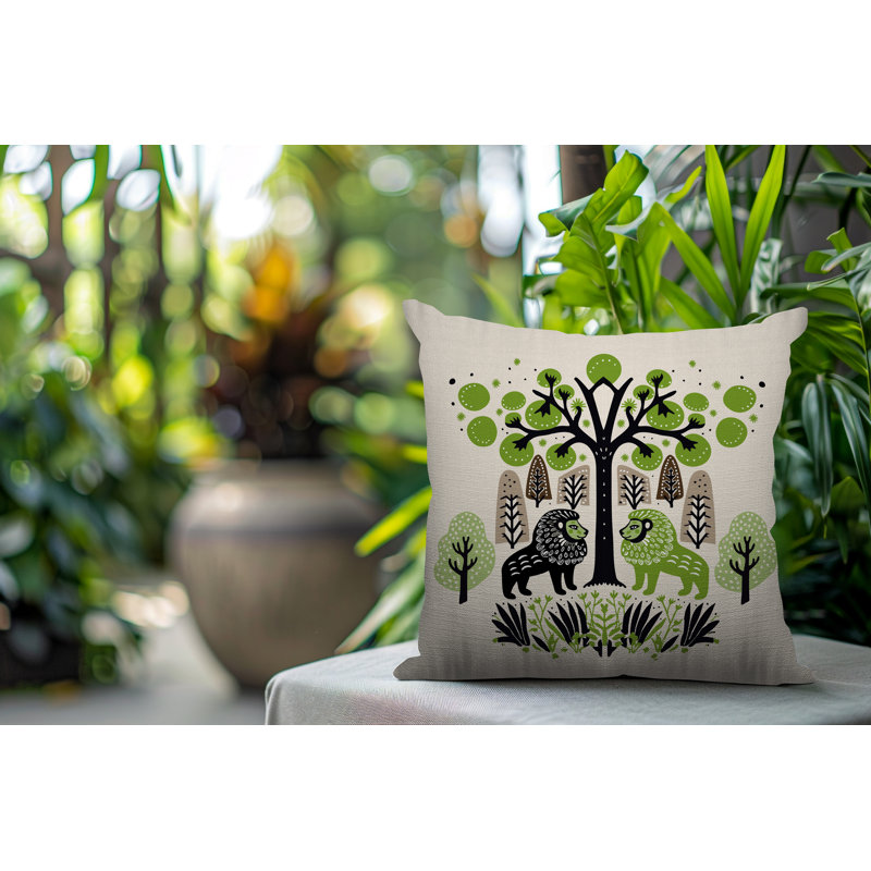 Coussin Comas, Chartreuse, Carré 15 po