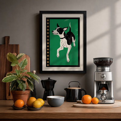 Dog in Profile Mid-Century - Framed Print