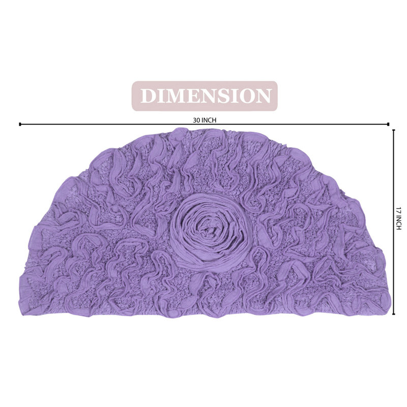 Franciska 100% Cotton Machine Wash Slice Rug / Half Moon Rug - 17"x30", Purple