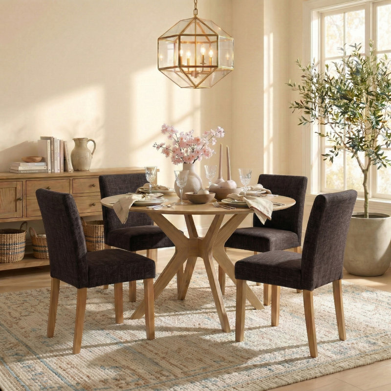 Chaise en lin 18,5 po Encline, Brun