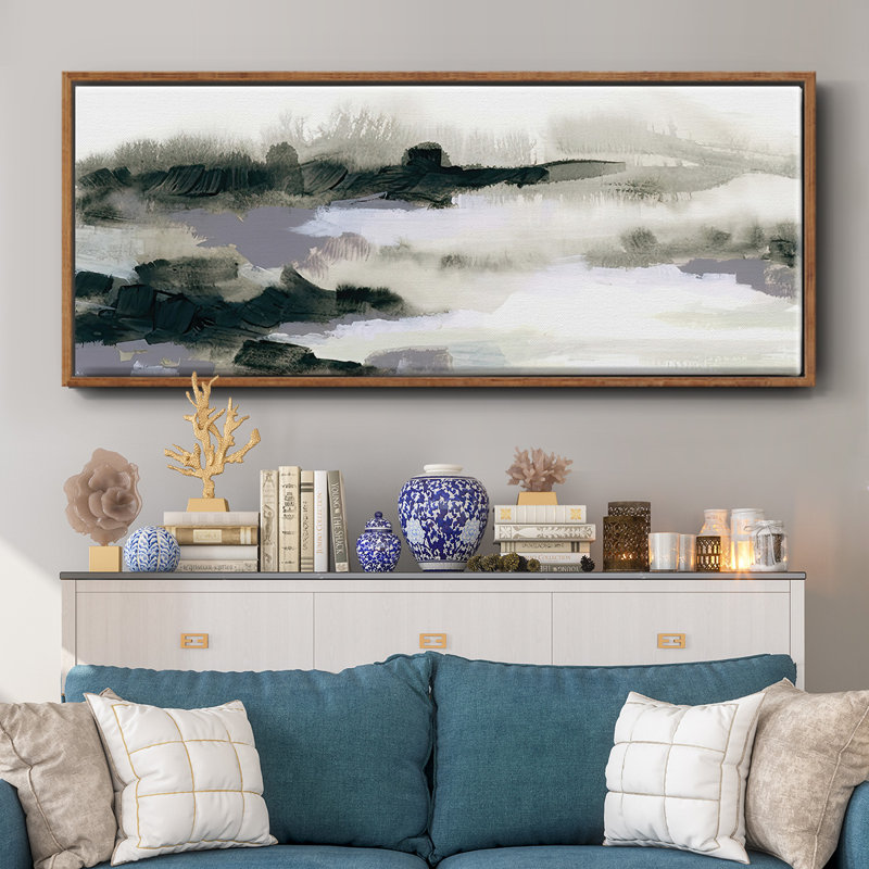 Abstract  March IV- Framed Canvas, 24" H x 60" W