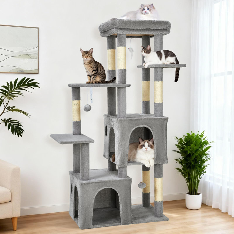 156cm H Cat Tree, Grey