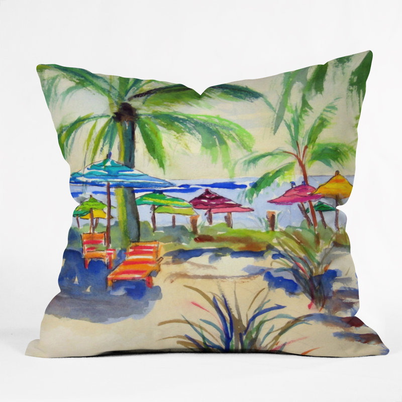 Caribbean Time Outdoor Throw Pillow, 18" x 18"