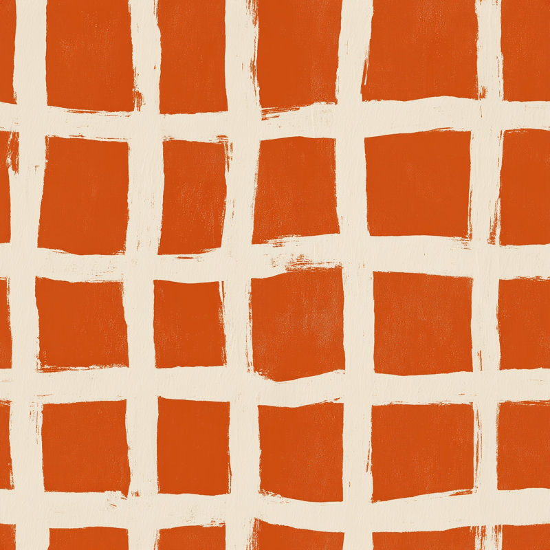 Papier peint quadrillé à carreaux, peint à la main, amovible, minimaliste, moderne, double rouleau, Texturé non collé