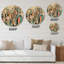 Golden Mid Century Boho Dessin - Minimalisme abstrait, art mural rond sur métal-88599390