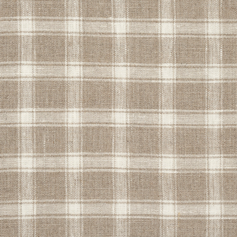 Crawford Linen Check Fabric, Flax