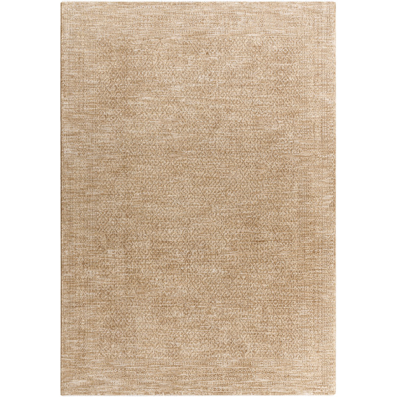 Latwan Solid Color Machine Woven Polyester Area Rug in Brown, Rectangle 7'10" x 10'2"