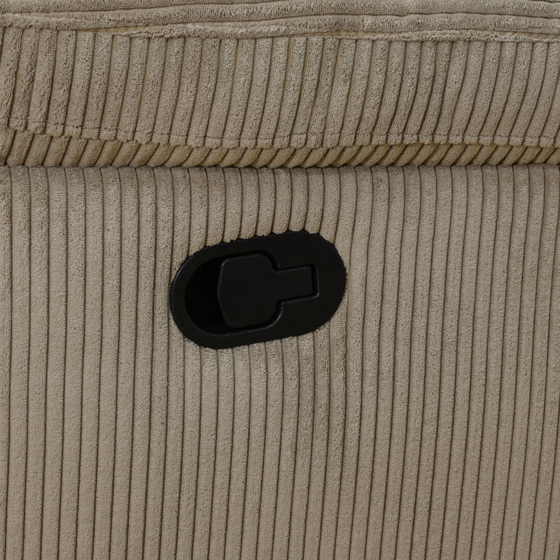Canapé inclinable en tissu de qualité supérieure avec table rabattable et porte-gobelets, Beige