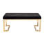 Banc noir et champagne avec base en C en métal