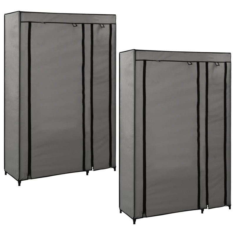 Carsten 2 Door Stainless Steel Wardrobe, Grey