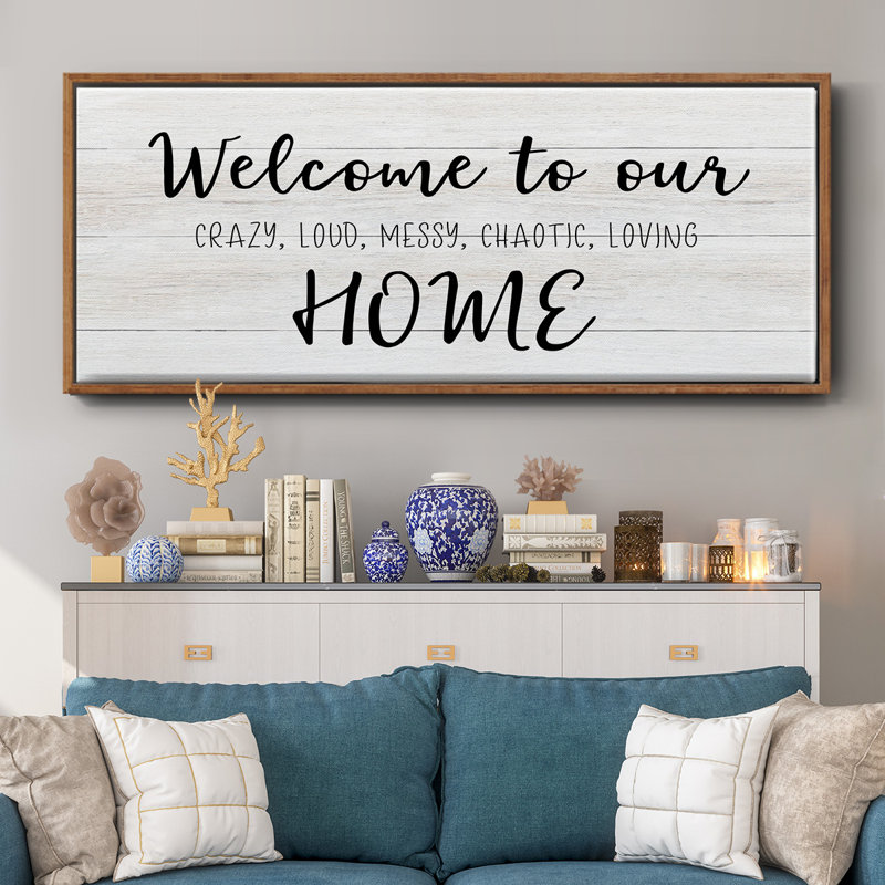 Welcome to Our Home - Toile encadrée, H 8 po x l 20 po