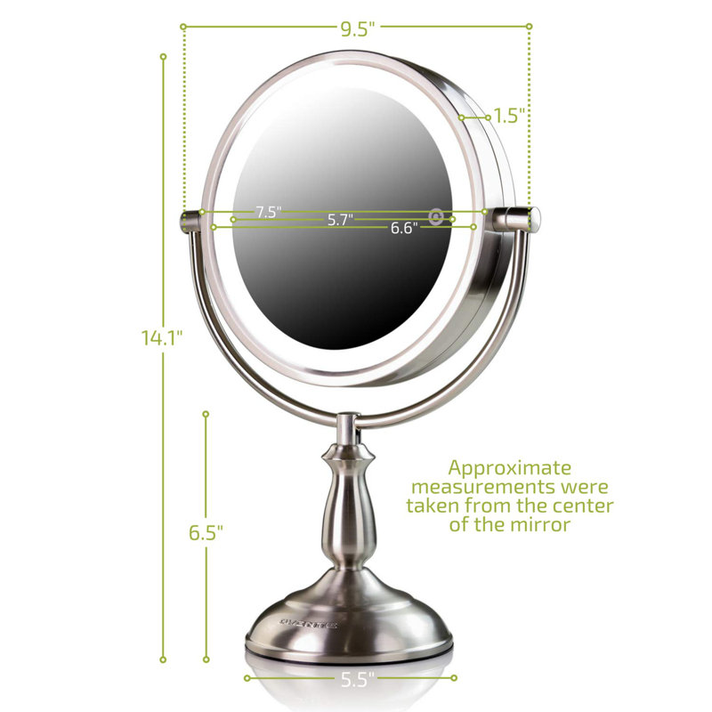 Flat Mirror, 10, 14.4" x 5.5", Nickel Brushed