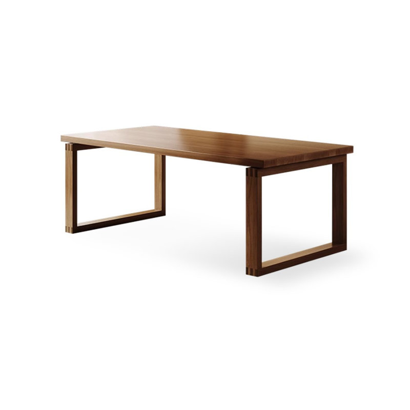 Bureau rectangulaire en bois massif noyer clair, 29.53" H x 62.99" W x 31.5" D