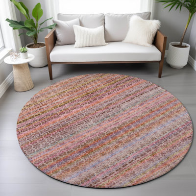 Machine Washable Indoor/Outdoor Oden ACN2155 Striped Rug
