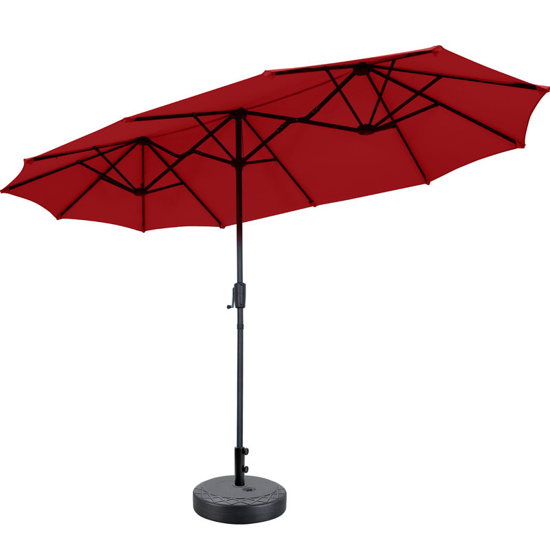 Parasol de patio 13 pi avec base, Rouge