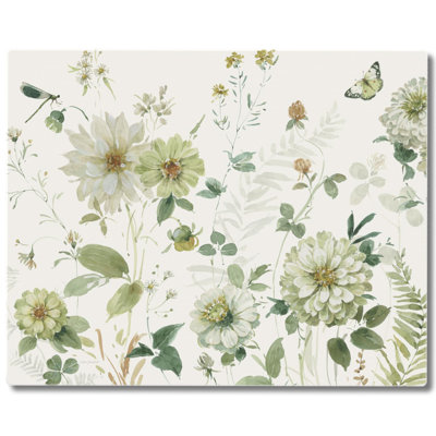 CounterArt Green Fields Tempered Glass Cutting Board