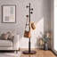 Porte-manteau sur pied, base en bois massif (noir)