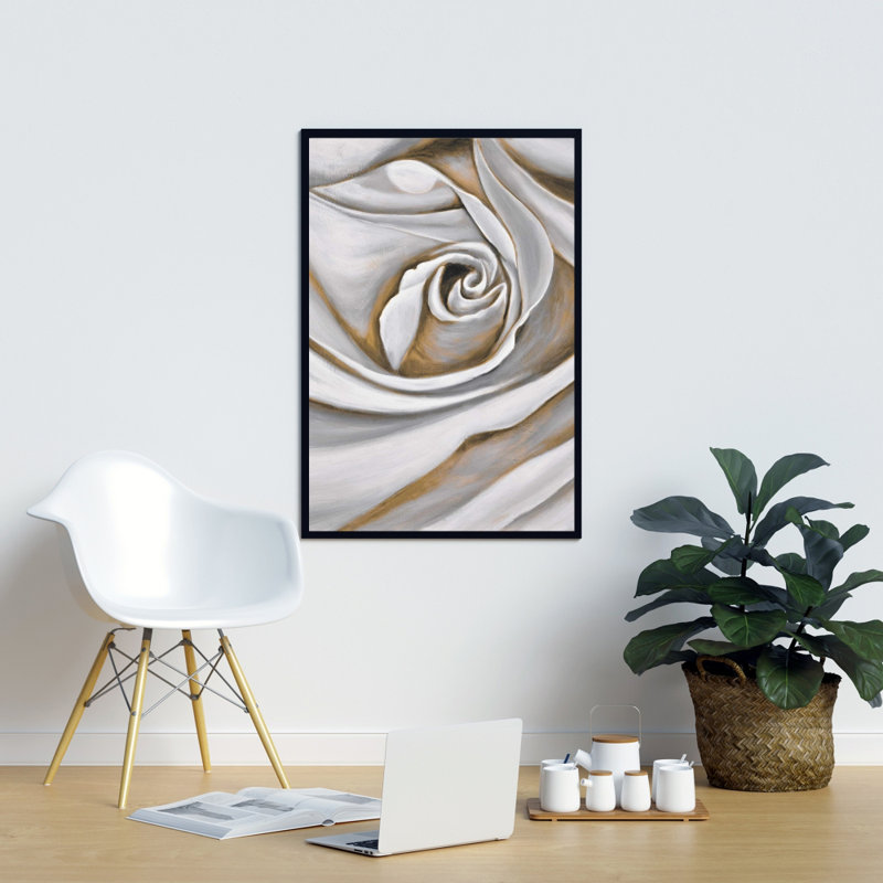 "Rose blanche en gros plan" sur toile