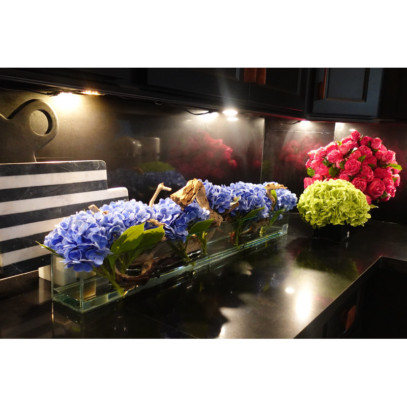 Hydrangeas and Driftwood in Vase