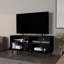 Meuble télé avec rangement ouvert et 1 porte Wengue-838696376