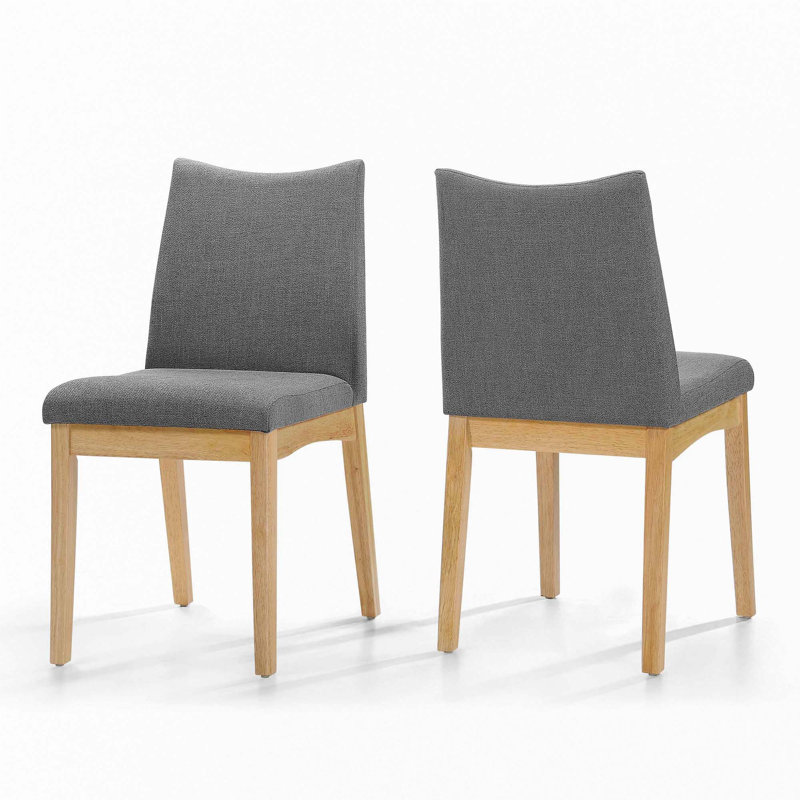 Chaise de salle à manger, Gris foncé, Chêne naturel