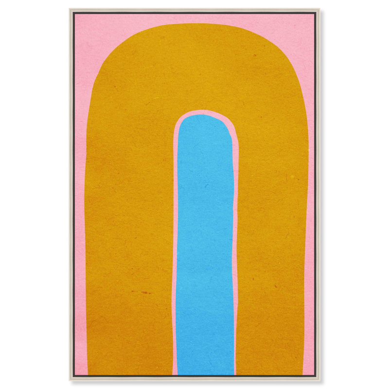 Art mural géométrique abstrait moderne «Is not That Sweet» par Art Remedy, Encadrement argenté, H 46 po x l 31 po