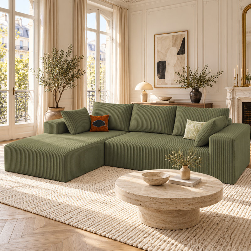 " Corduroy Sofa, Green