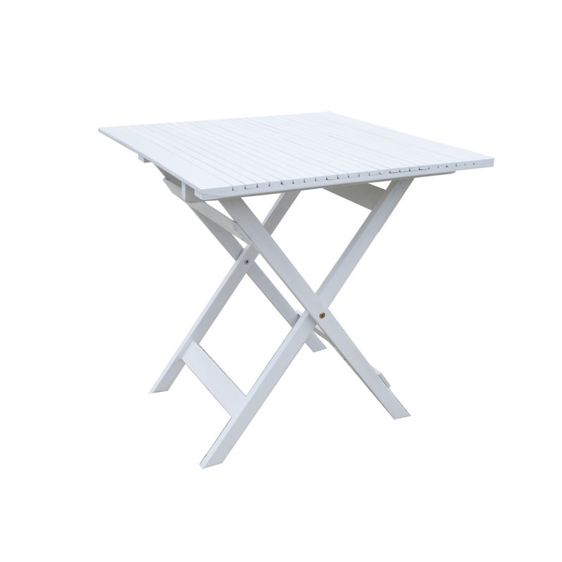 Galvan Square Eucalyptus Folding Outdoor Bistro Table , 70cm cm W 70cm cm D, White