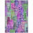 3' X 5' Green Village Houses Washable Indoor Outdoor Area Rug