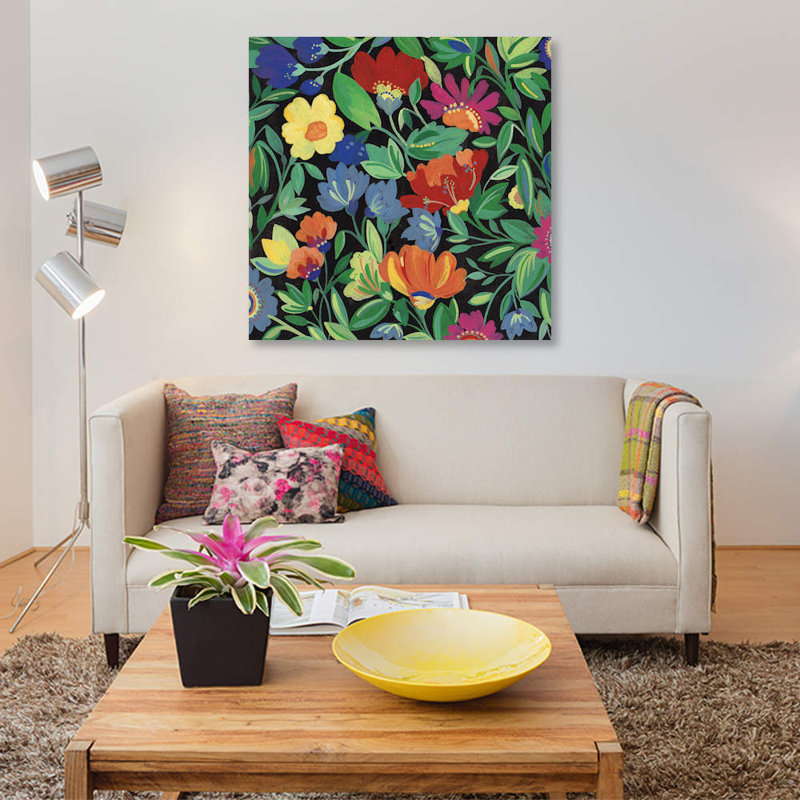 «Jamaican Garden», reproduction sur toile, H 26 po x l 26 po x P 1,5 po, Pas de tapis, Toile tendue