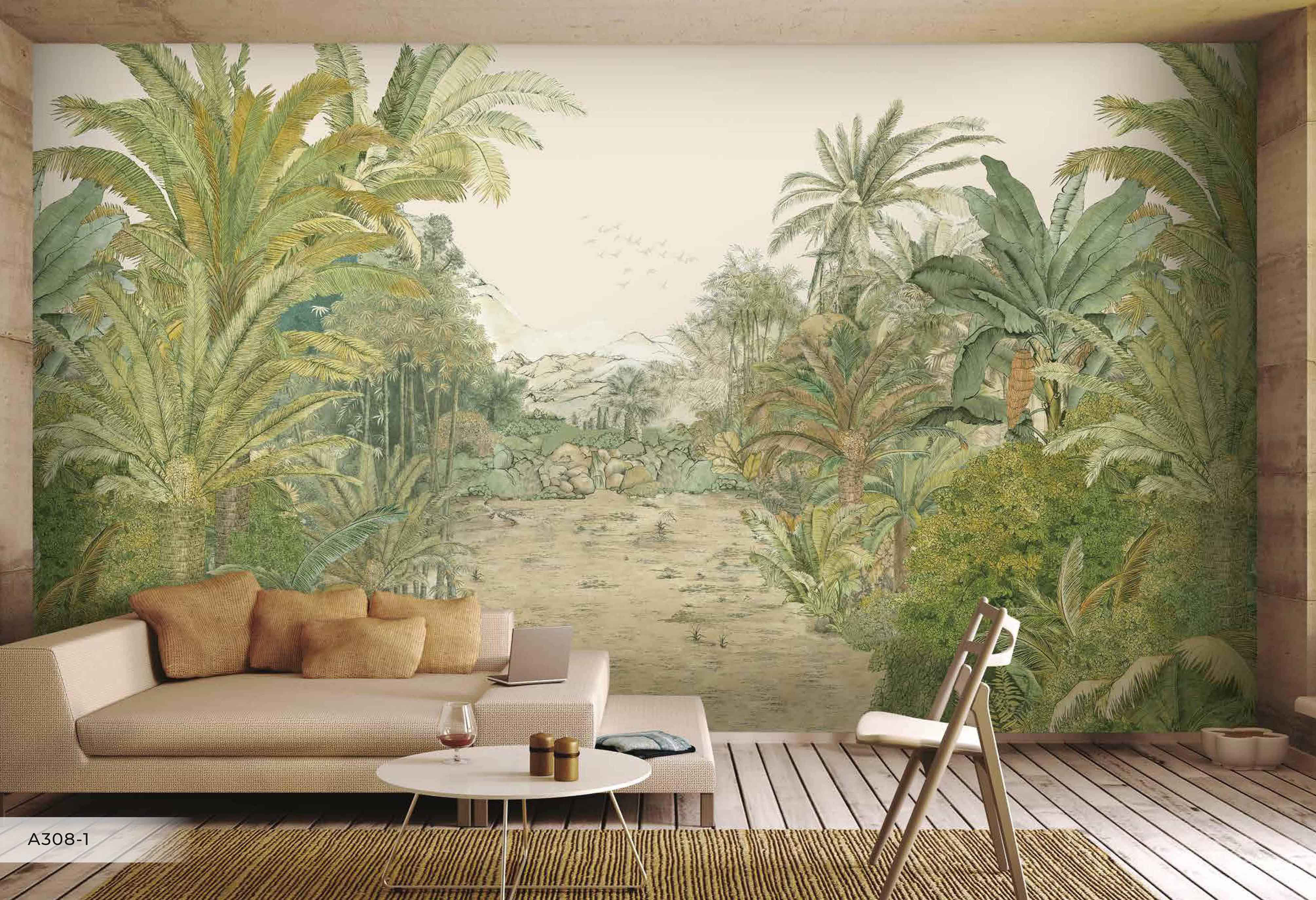 Bayou Breeze Verdant Jungle Escape Scenic Tropical Wallpaper Mural ...