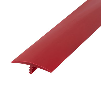 Outwater Plastic T-Molding 1-1/4 Inch Fire Engine Red Flexible Polyethylene Center Barb Tee Moulding 12 Foot Coil