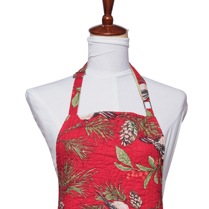 Corson Christmas Floral Cotton Bib Apron
