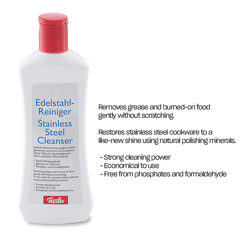 Fissler Stainless Steel Cleaner - Phosphate-free, Biodegradable Cleanser For Scratch-free Cleaning & Polishing