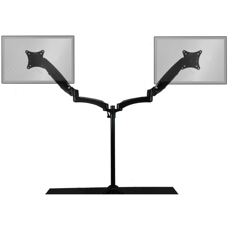 Support de bureau blanc multi-écrans pour écrans de 20 à 27 po pouvant supporter jusqu'à 17 lb, Noir