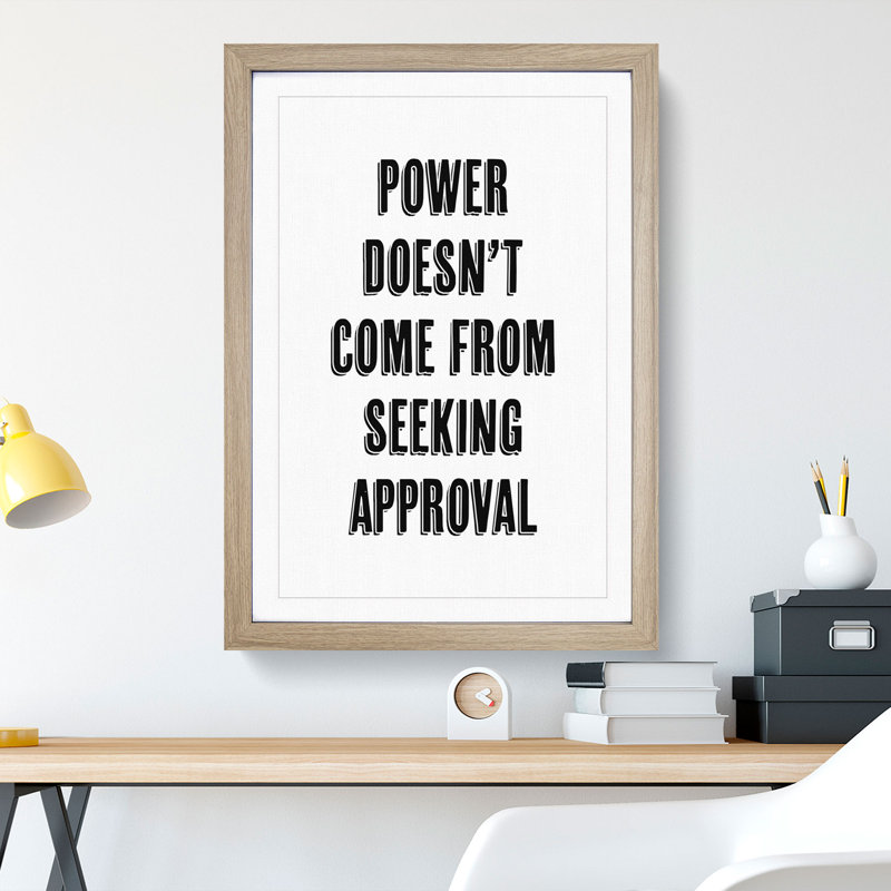 Seeking Approval - Picture Frame Typography, 65cm H x 48cm W x 2cm D, Oak