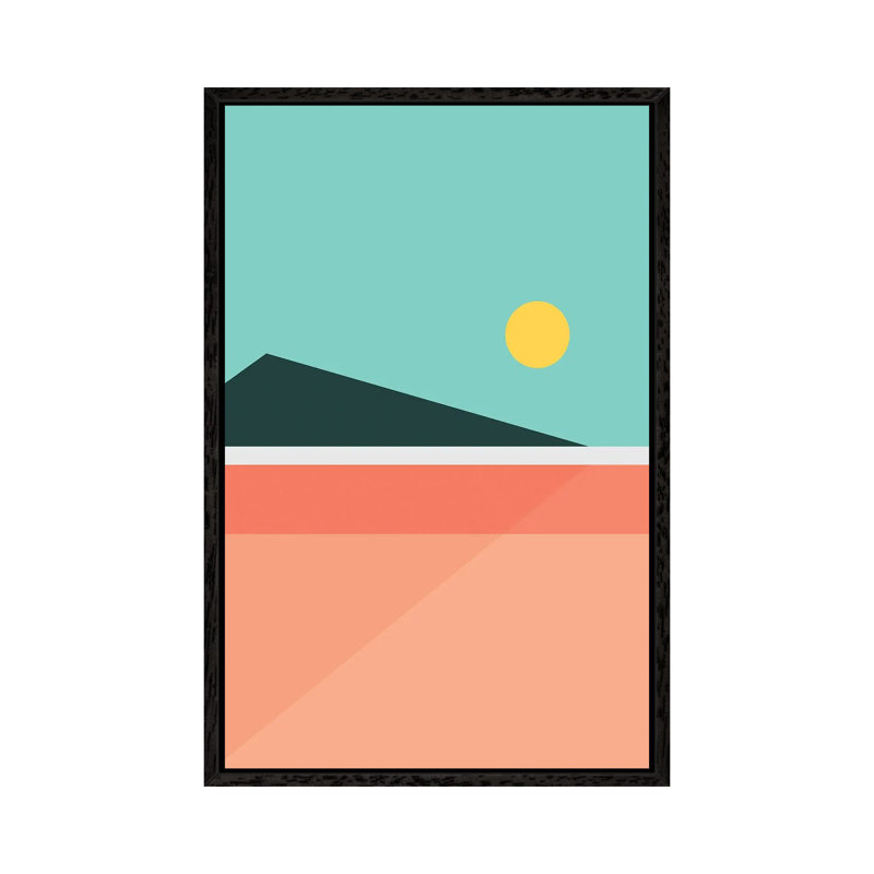 Geometric Landscape XV - Print on Canvas, 66.04 cm H x 45.72 cm W, Black Framed