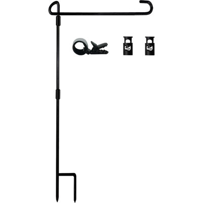 Poteau porte-drapeau de jardin avec bouchon de drapeau et peinture thermolaquée imperméable pour drapeaux de maison, drapeaux saisonniers de jardin décoratifs