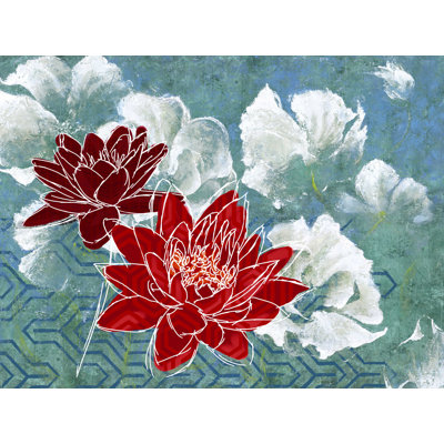 Grand motif rouge - peinture sur toile tendue